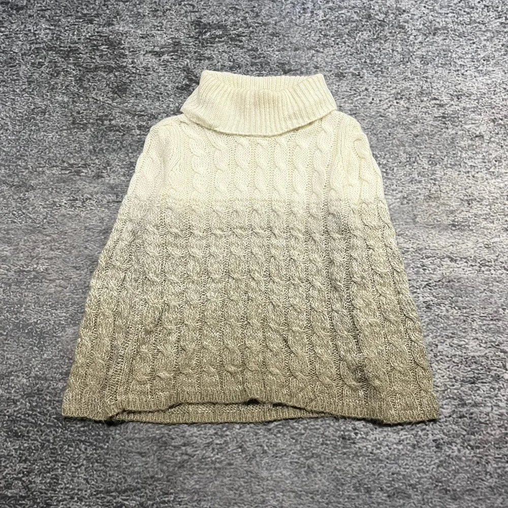 Lauren Ralph Lauren Mohair Blend Cable Knit Turtleneck Ombre‎ Sweater Size XL